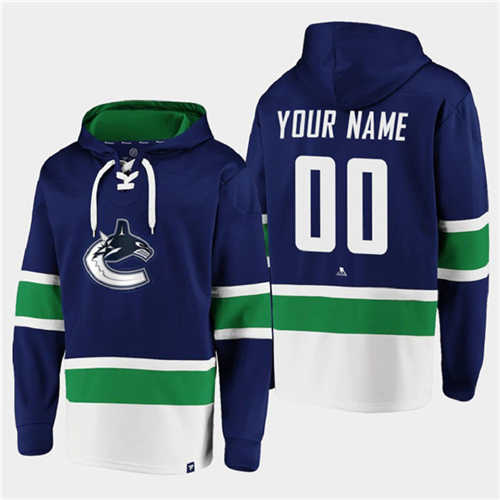 Vancouver Canucks Active Player Custom Blue All Stitched Sweatshirt Hoodie